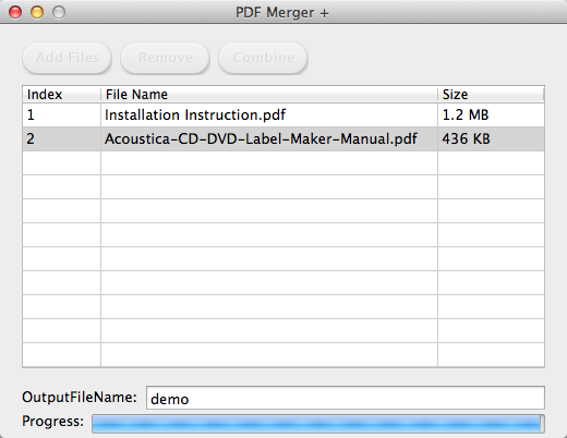 PDF Merger + 1.1 : Combine Window