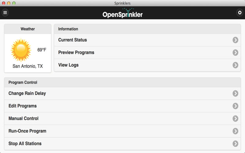 OpenSprinkler 1.3 : Main Window