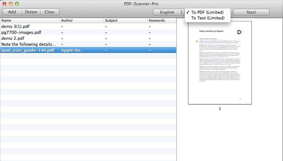 PDF-Scanner-Pro 1.0 : Conversion Options