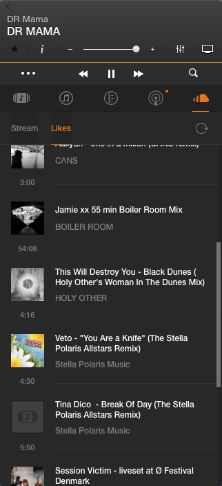 Vox : SoundCloud Music Window