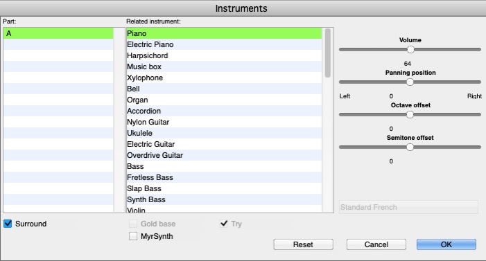 PDFtoMusic 1.7 : Instruments
