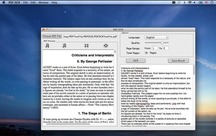 PDF OCR 3.0 : Main window