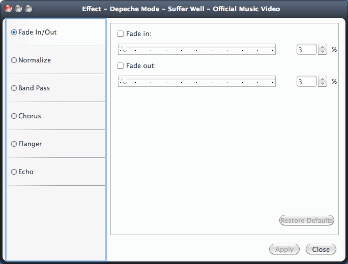 4Media Audio Converter 6.5 : Adding Audio Effect To Input File