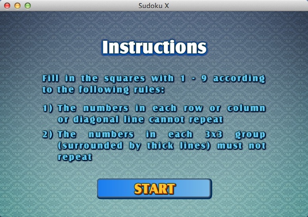 Sudoku X : Gameplay Instructions