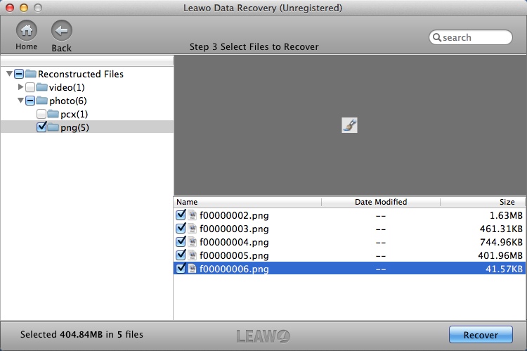 Leawo Data Recovery for Mac 2.1 : Preview Found Files