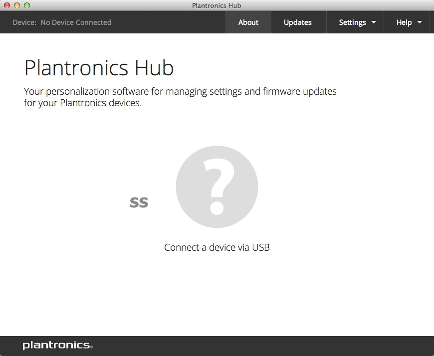 Plantronics Hub 3.4 : Main Window