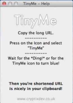 TinyMe 1.1 : Main Window