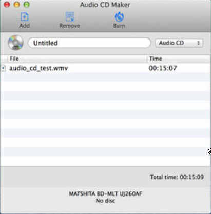 Audio CD Maker 1.2 : Main Window
