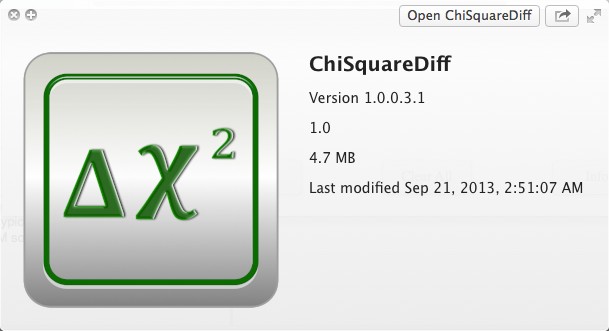ChiSquareDiff 1.0 : About Window