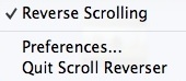 Scroll Reverser 1.7 : Enabled Scroll Reversing Option