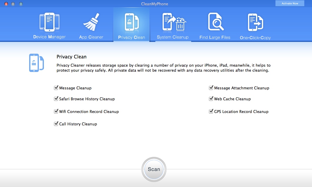 CleanMyPhone 3.0 : Privacy Clean Window
