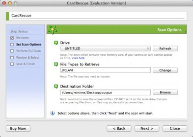 Configuring Scan Options