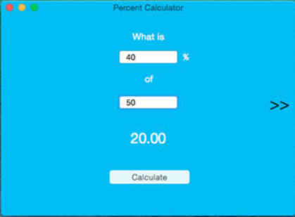Percent Calculator + 1.0 : Main Window