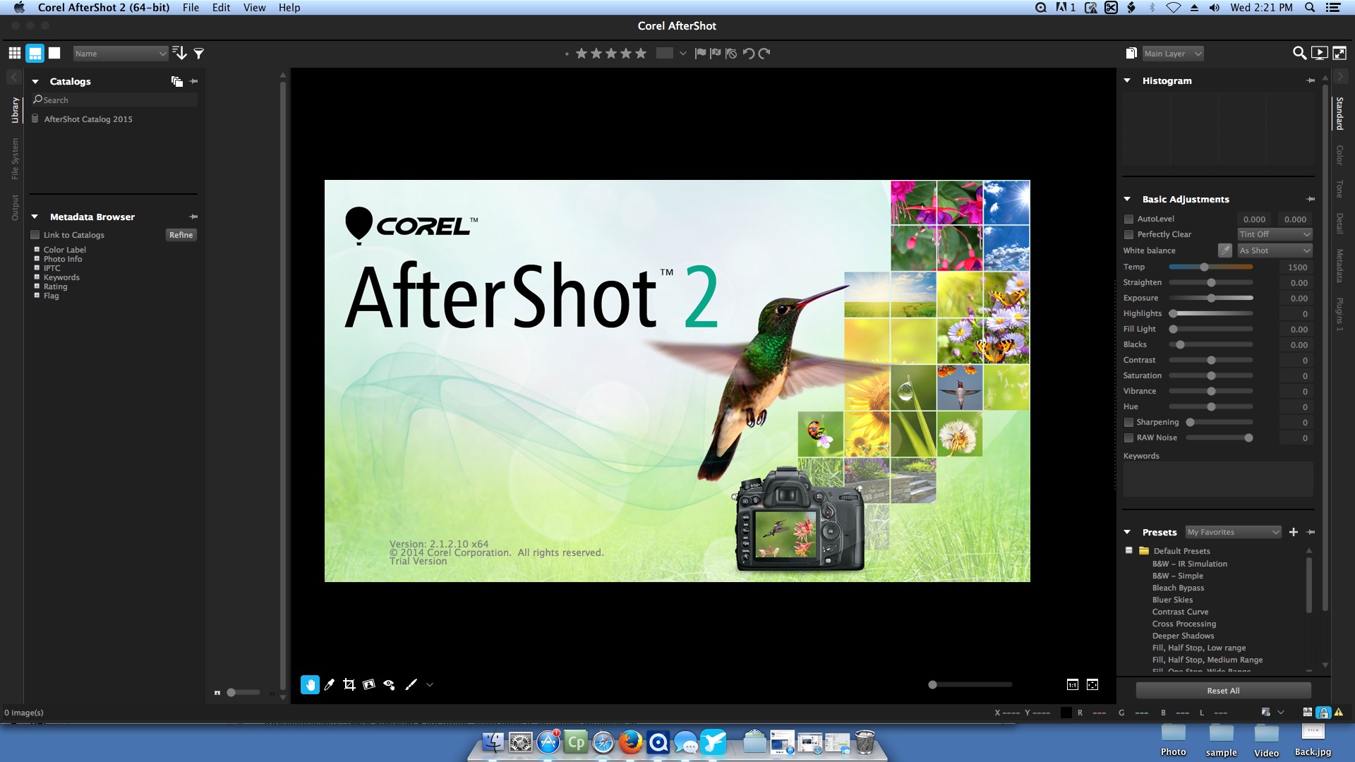 Corel AfterShot 2 2.1 : Main window