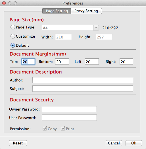 Amacsoft ePub to PDF for Mac 2.1 : General Preferences