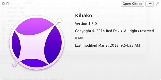 Kibako 1.5 : Version Window