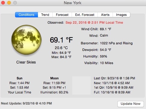 WeatherMan 2.7 : Checking Weather Info For New York