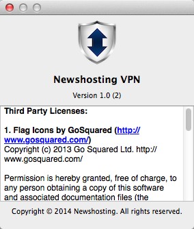 Newshosting VPN 1.0 : About Window