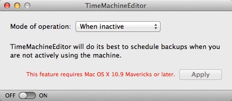 TimeMachineEditor 4.1 : Enabling When Inactive Scheduling Mode