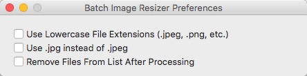 Batch Image Resizer 1.6 : General Preferences