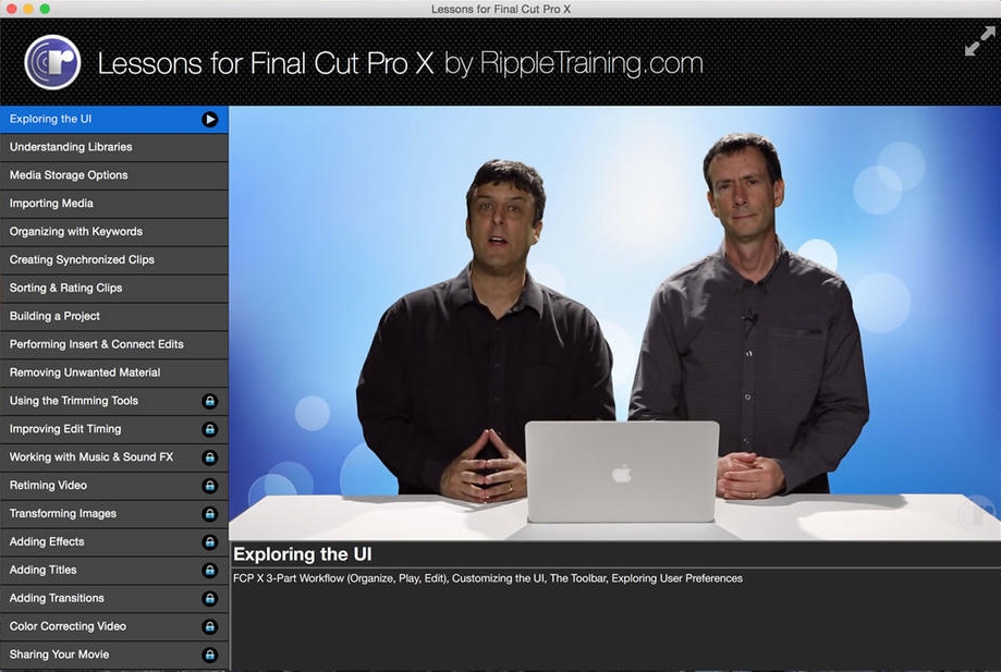Lessons for Final Cut Pro X 1.0 : Main Window