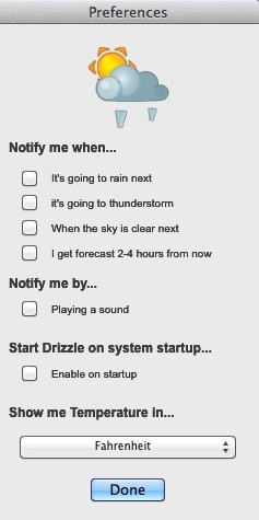 Drizzle 1.0 : Program Preferences