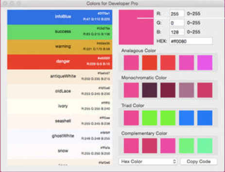 Colors for Developer Pro 4.1 : Main Window