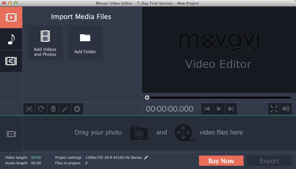 Movavi Video Editor 1.1 : Main window