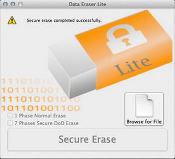 Data Eraser Lite 1.0 : Main window