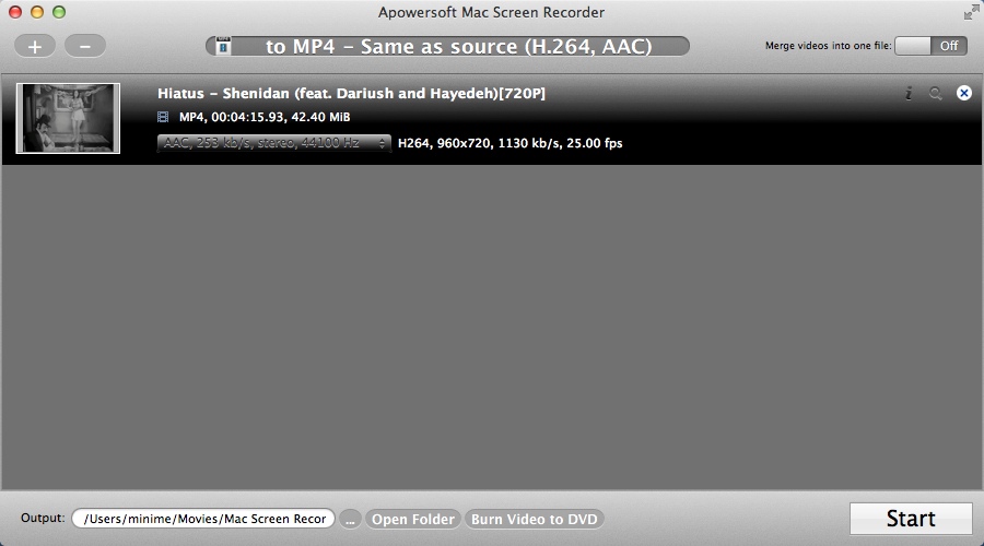 Apowersoft Mac Screen Recorder 2.2 : Video Converter Window