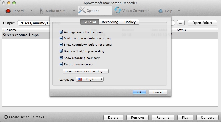Apowersoft Mac Screen Recorder 2.2 : Program Preferences