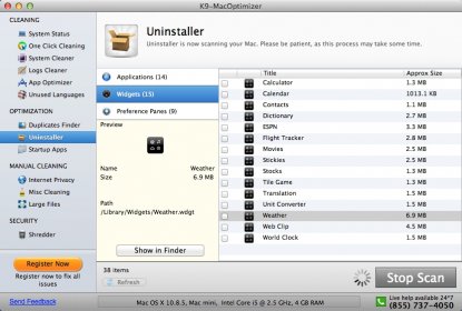 App Uninstaller Window