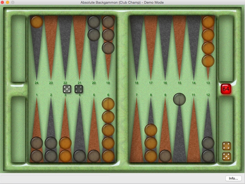 Absolute Backgammon 8.7 : Gameplay Window