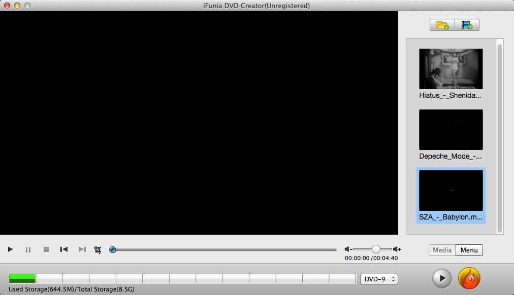 iFunia DVD Creator for Mac 3.3 : Main Window
