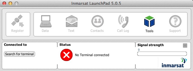 Inmarsat LaunchPad 5.0 : Main window