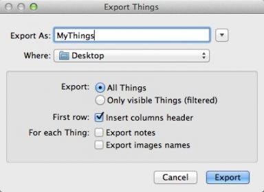 Export Items List