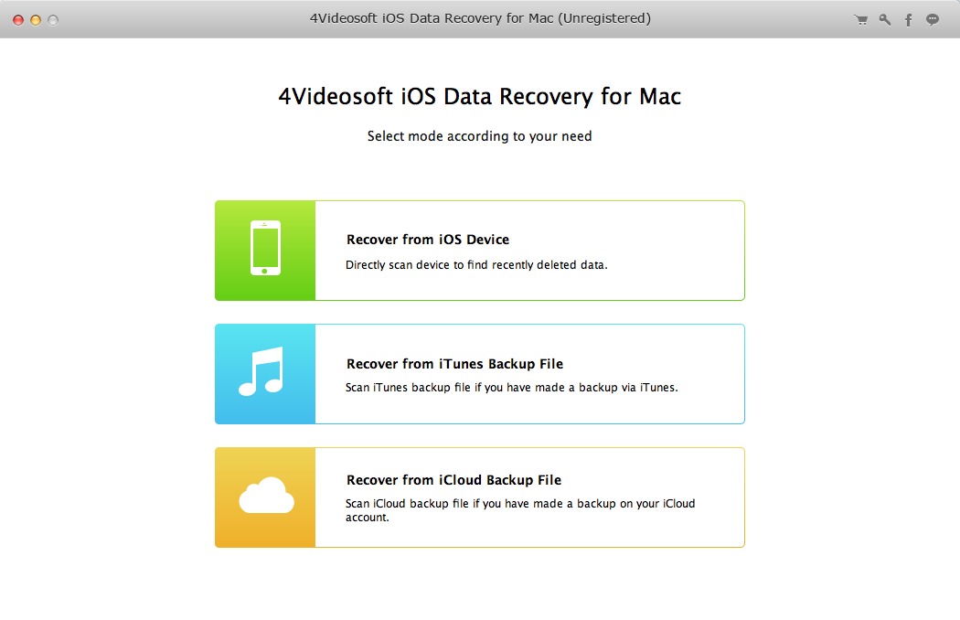 4Videosoft iOS Data Recovery for Mac 8.0 : Main window