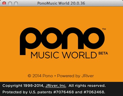 PonoMusic World 20.0 beta : About Window
