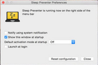 Sleep Preventer 1.0 : Main Window