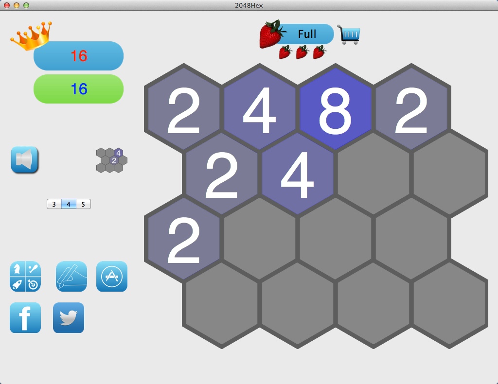 2048 Hex 1.3 : Playing 4x4 Level