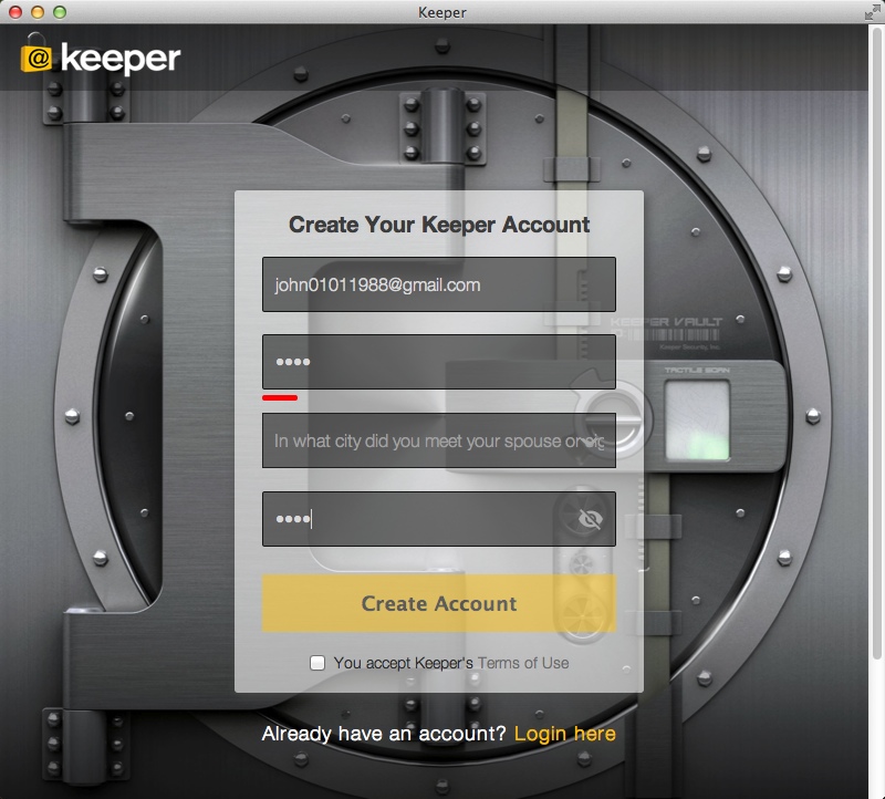 keeper 8.1 : Creating Personal keeper Account
