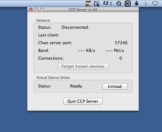 CCP Server 1.0 : Main window