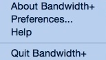 Bandwidth+ 1.8 : Main Menu