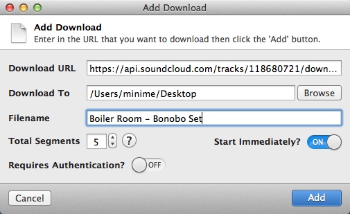 Download Shuttle 1.6 : Adding Download Window