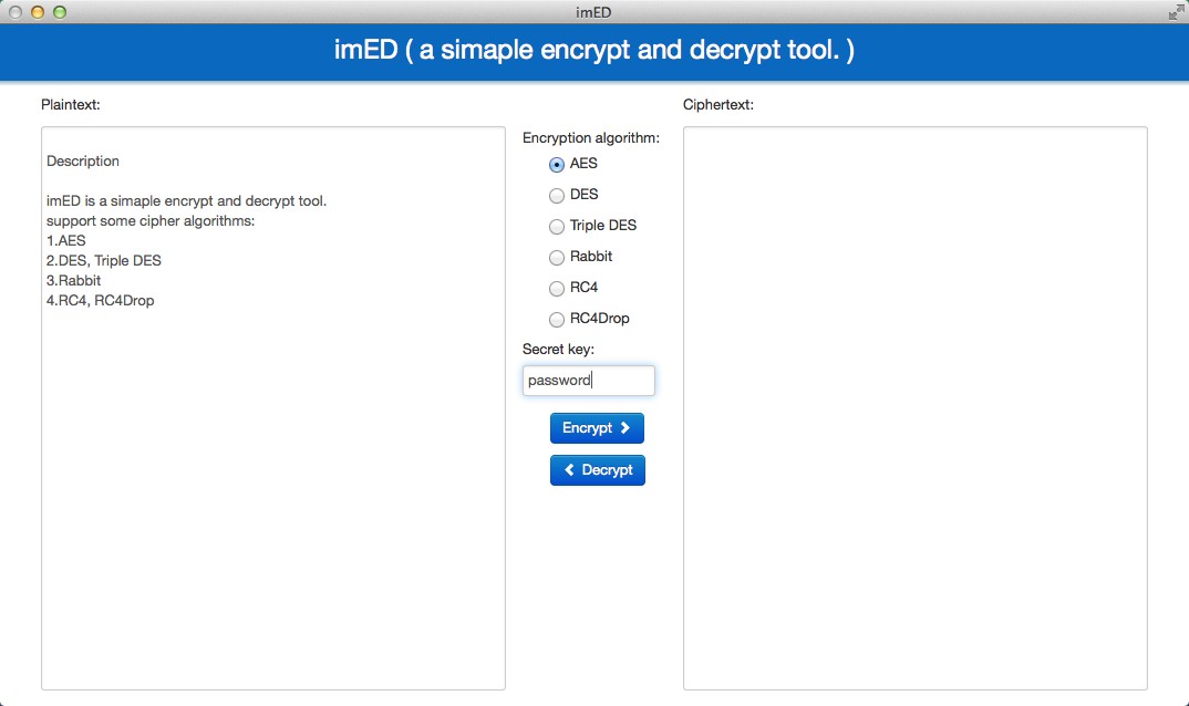 imED 1.0 : Encrypt Window