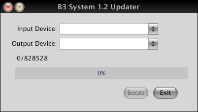 ZOOM B3 System updater 1.2 : Main window