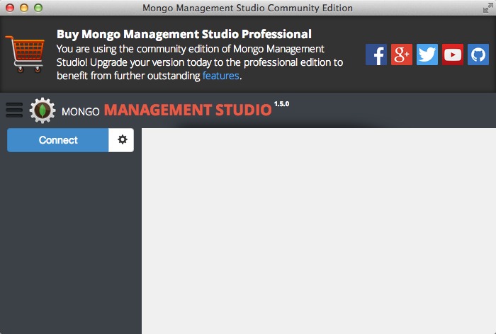Mongo Management Studio 1.5 : Main window