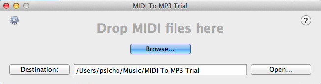 MIDI To MP3 1.0 : Main Window