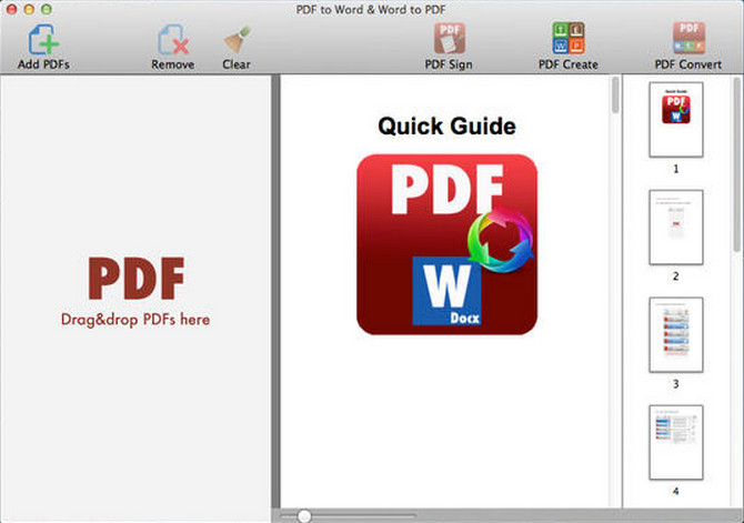 PDF to Word & Word to PDF 2.3 : Main window