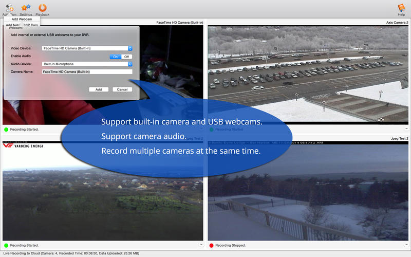 DVR.Webcam - Dropbox Edition 2.1 : Main window